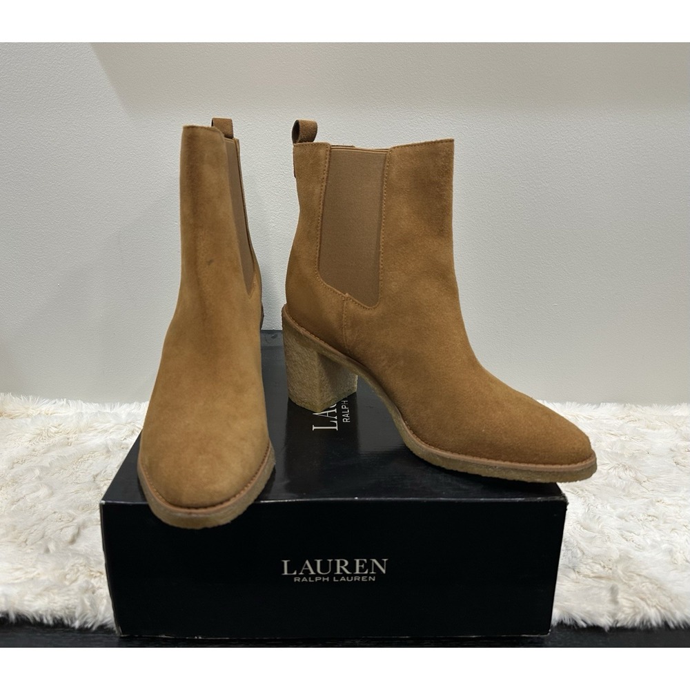 Ralph‎ Lauren Women Marianna 11 Brown Leather Ankle Boots NEW W/imperfections
